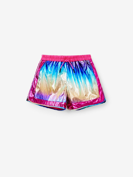 Desigual Růžovo-modré holčičí metalické kraťasy Desigual Nature