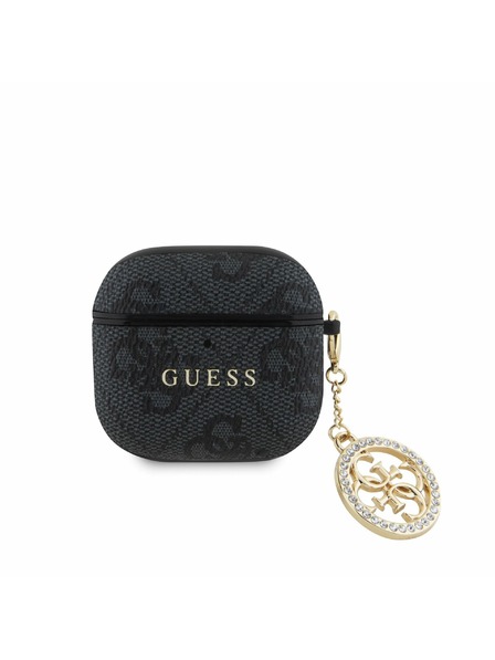 Guess Guess 4G Script PC/PU Charm Pouzdro pro AirPods 4 Black