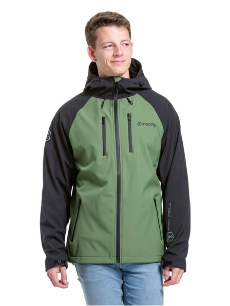 Meatfly Meatfly pánská softshell bunda Rasmussen Forest Green/Black | Černá | Velikost