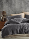 Kvalitex Francouzské mušelínové povlečení 240x220, 70x90cm tmavě šedé Kvalitex