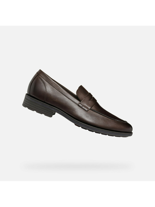 Geox Tmavě hnědé pánské mokasíny Geox Walk Pleasure F