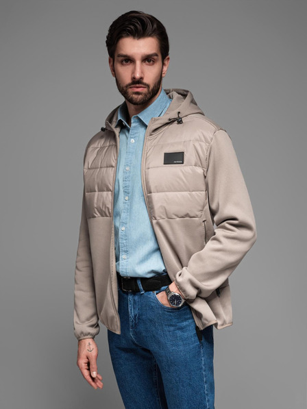 Ombre Clothing Pánská lehká barevná sportovní bunda s fleecem Ombre Clothing