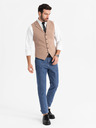 Ombre Clothing Přiléhavá elegantní pánská vesta s elastanem a klopami Ombre Clothing