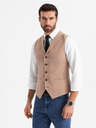 Ombre Clothing Přiléhavá elegantní pánská vesta s elastanem a klopami Ombre Clothing