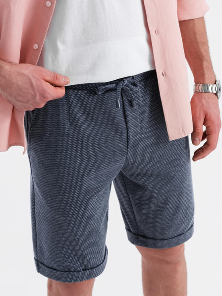 Ombre Clothing Pánské strukturované pletené šortky s pružným pasem Ombre Clothing