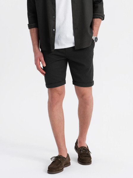 Ombre Clothing Pánské pletené šortky s ohrnutými nohavicemi Ombre Clothing