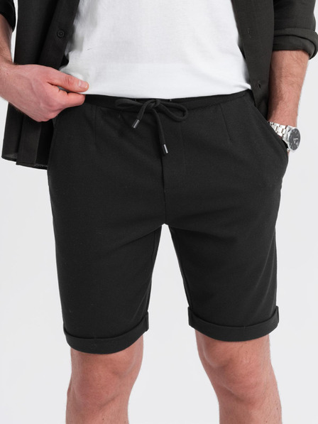 Ombre Clothing Pánské pletené šortky s ohrnutými nohavicemi Ombre Clothing
