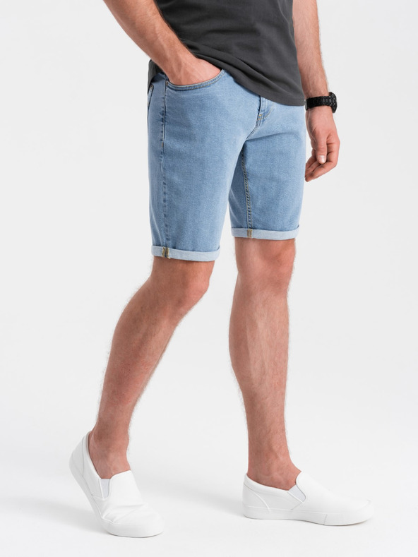 Ombre Clothing Pánské džínové šortky s ohrnutými nohavicemi Ombre Clothing