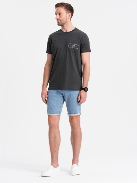 Ombre Clothing Pánské džínové šortky s ohrnutými nohavicemi Ombre Clothing