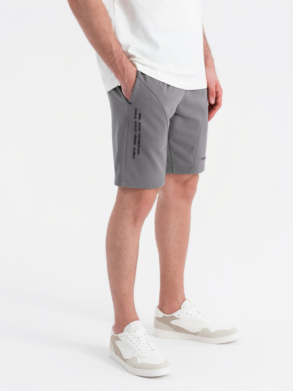Ombre Clothing Pánské krátké teplákové šortky s potiskem Ombre Clothing
