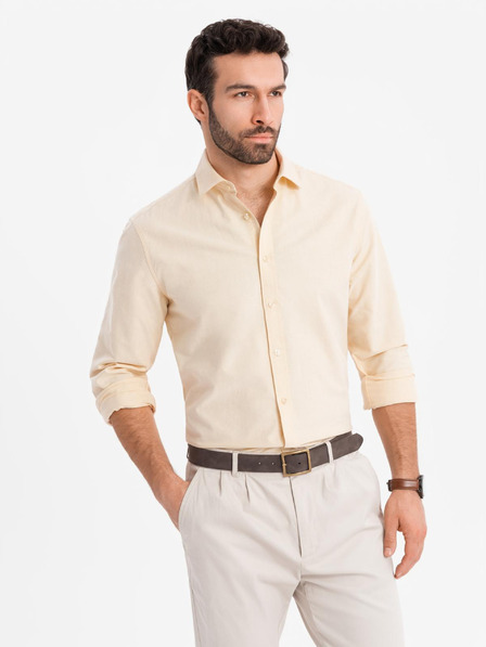 Ombre Clothing Pastelová bavlněná pánská košile oxford Ombre Clothing