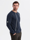 Ombre Clothing Praná pánská mikina s ozdobným prošitím u výstřihu Ombre Clothing
