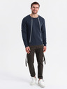 Ombre Clothing Praná pánská mikina s ozdobným prošitím u výstřihu Ombre Clothing