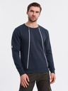 Ombre Clothing Praná pánská mikina s ozdobným prošitím u výstřihu Ombre Clothing