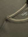 Ombre Clothing Pánské bavlněné tričko s dlouhým rukávem, pruhovaným výstřihem do U a výšivkou Ombre Clothing