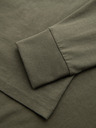 Ombre Clothing Pánské bavlněné tričko s dlouhým rukávem, pruhovaným výstřihem do U a výšivkou Ombre Clothing