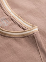 Ombre Clothing Pánské bavlněné tričko s dlouhým rukávem, pruhovaným výstřihem do U a výšivkou Ombre Clothing