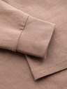 Ombre Clothing Pánské bavlněné tričko s dlouhým rukávem, pruhovaným výstřihem do U a výšivkou Ombre Clothing