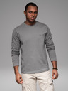 Ombre Clothing Pánské bavlněné tričko s dlouhým rukávem a lemováním a potiskem na hrudi Ombre Clothing