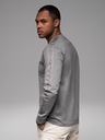 Ombre Clothing Pánské bavlněné tričko s dlouhým rukávem a lemováním a potiskem na hrudi Ombre Clothing