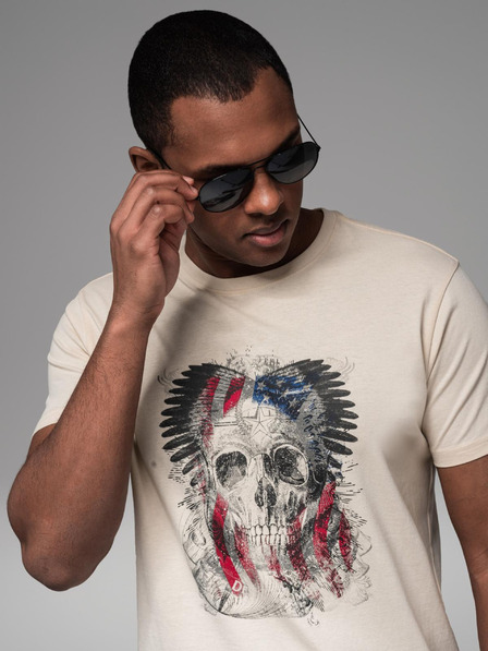 Ombre Clothing Pánské bavlněné tričko s potiskem Ombre Clothing
