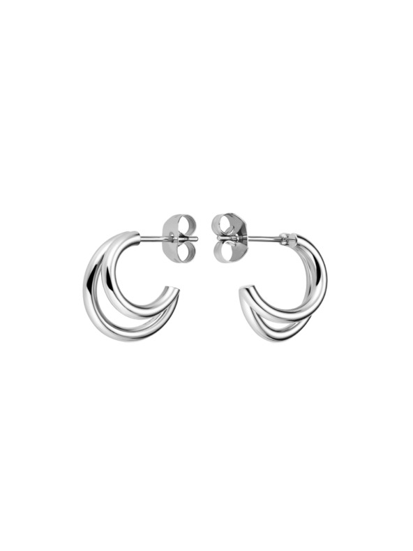 Rosefield Rosefield náušnice stříbrné barvy Double Hoops JEDHS-J576