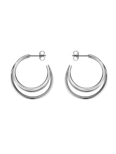 Rosefield Rosefield náušnice stříbrné barvy Triple Hoops JETHS-J574
