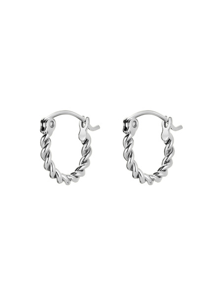 Rosefield Rosefield náušnice stříbrné barvy Twisted Hoops JETHS-J578