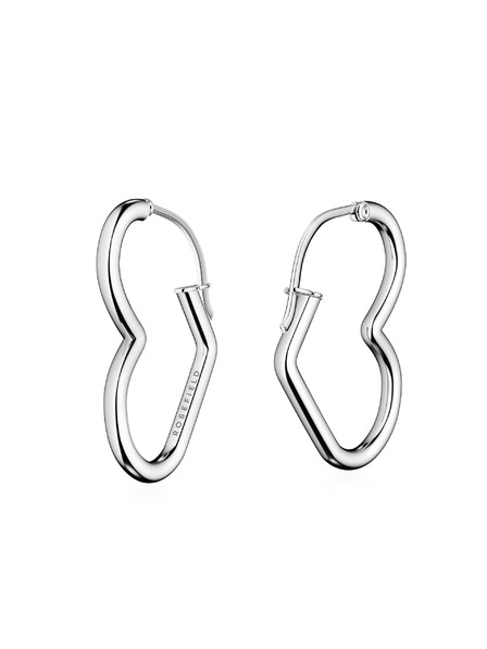 Rosefield Rosefield náušnice stříbrné barvy Heart Hoops JEHHS-J580