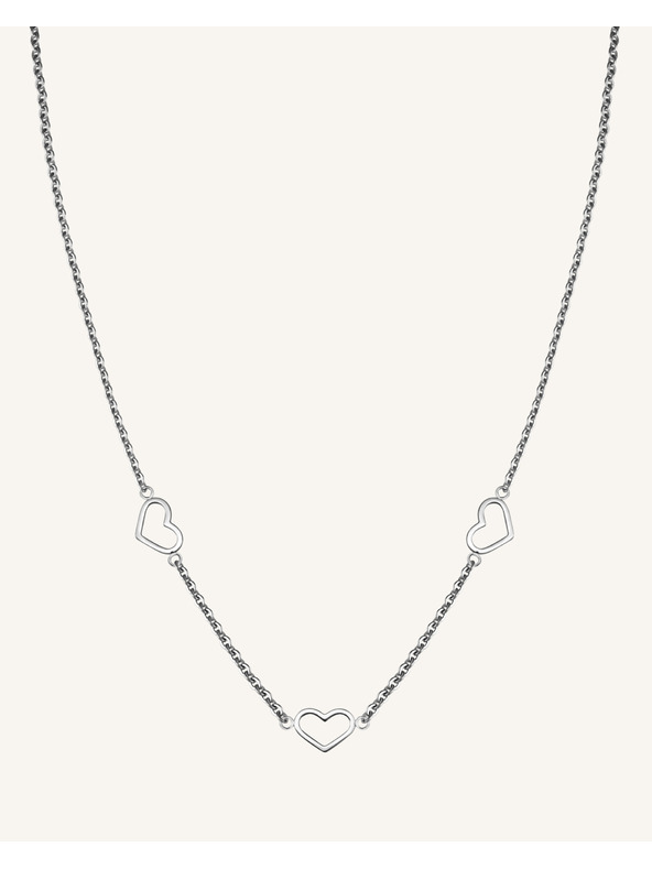 Rosefield Rosefield náhrdelník stříbrné barvy Triple Heart JNTHS-J613