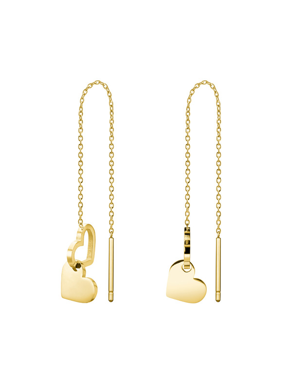 Rosefield Rosefield náušnice ve zlaté barvě Double Heart JEDHG-J686