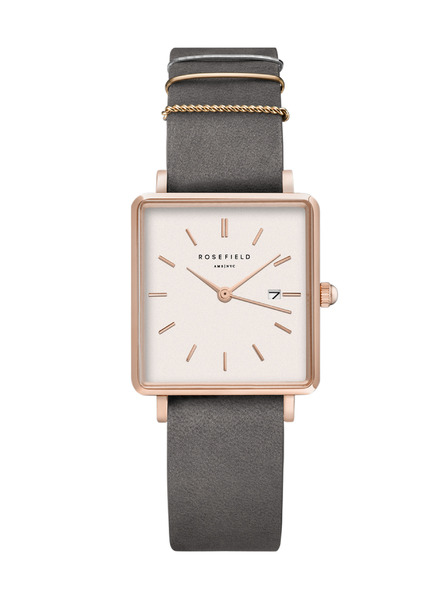 Rosefield Rosefield hodinky QWGR-Q12 The Boxy White Elephant Grey Rosegold