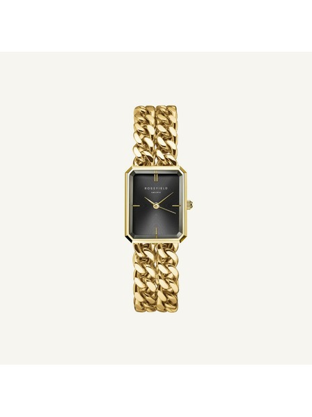 Rosefield Dámské hodinky Rosefield Studio Double Chain Black Gold SBGSG-O77