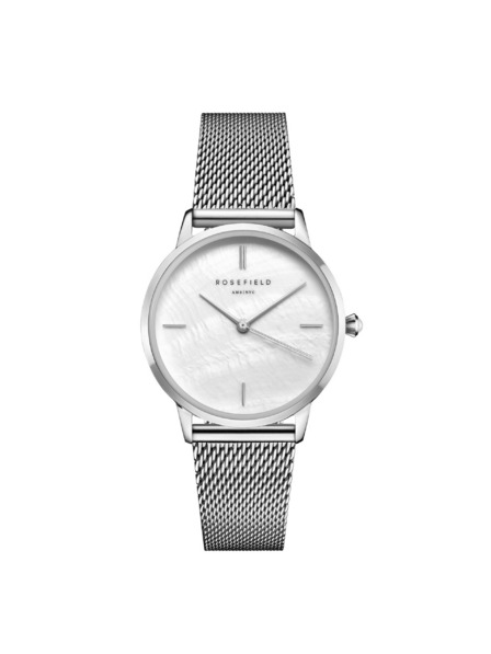 Rosefield Dámské hodinky Rosefield Pearl Edit Mesh Silver RMSMS-R08