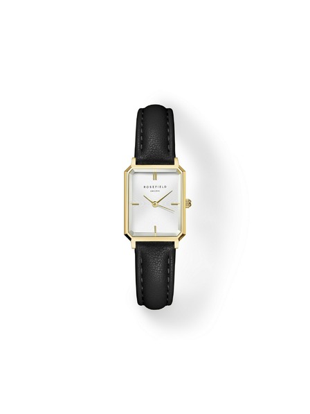 Rosefield Dámské hodinky Rosefield Octagon XS Black Leather OWBLG-O84