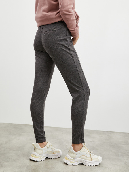 ZOOT.lab Tmavě šedé dámské žíhané slim fit legíny na zip ZOOT.lab Calista