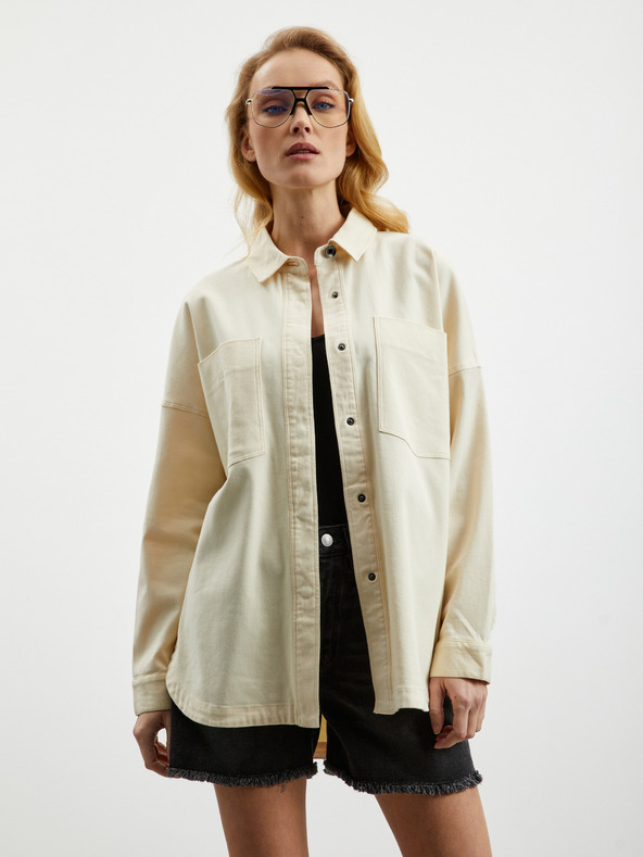 ZOOT.lab Krémová dámská svrchní oversize košile ZOOT.lab Becca