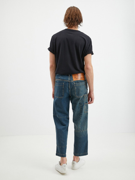 Diesel Modré pánské straight fit džíny Diesel D-Fran-Sp Pantaloni