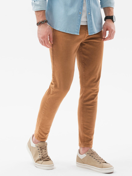Ombre Clothing Hnědé pánské džíny Ombre Clothing P1058