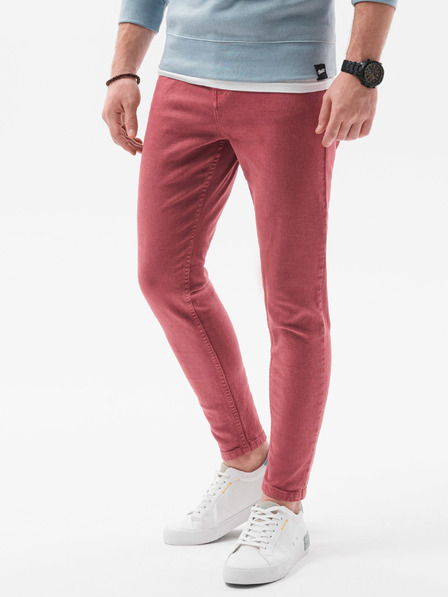 Ombre Clothing Červené pánské džíny Ombre Clothing P1058