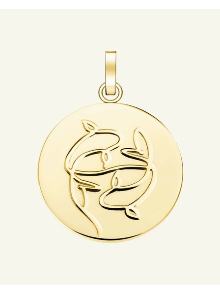 Rosefield Rosefield přívěsek zlaté barvy Zodiac Coin Ryby