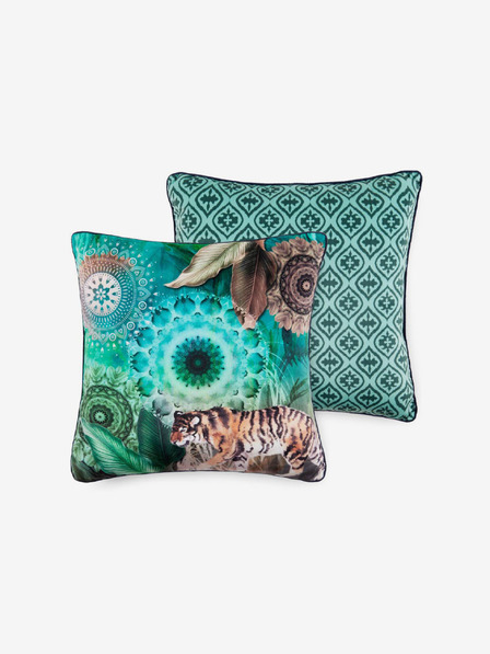 Home 48 x 48 cm - Zelený vzorovaný oboustranný polštář s výplní Hip Bedding Yukon