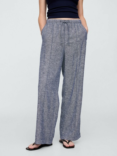 GAP Lněné kalhoty Wide-Leg GAP