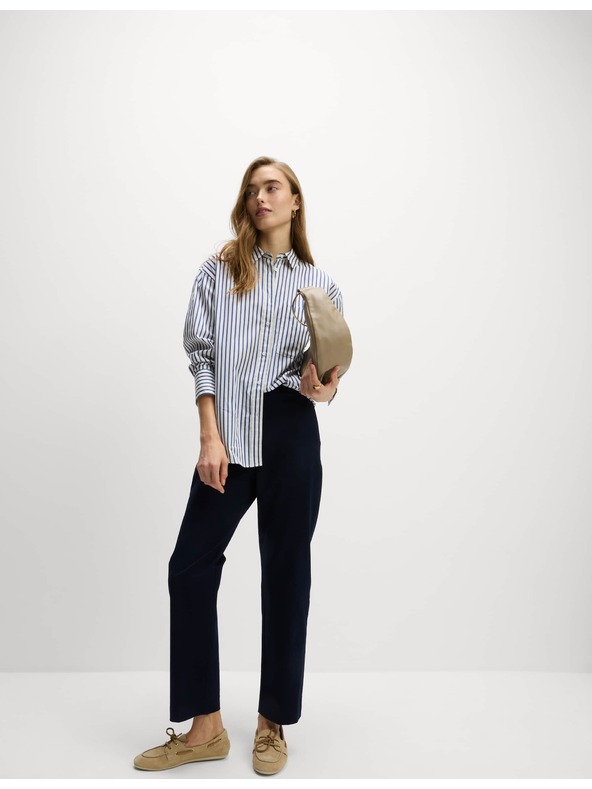 Marks & Spencer Kalhoty ke kotníkům, s vysokým podílem bavlny Marks & Spencer námořnická modrá
