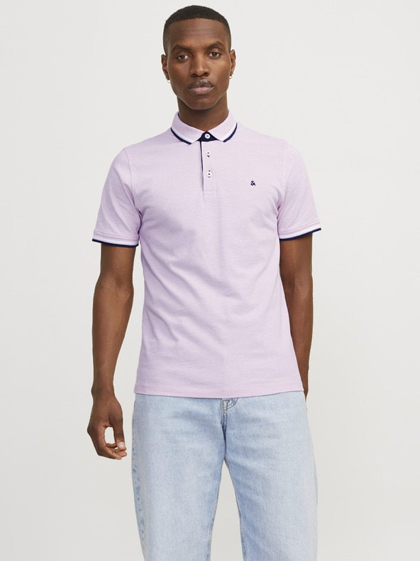 Jack & Jones Světle růžové pánské polo tričko Jack & Jones