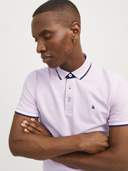 Jack & Jones Světle růžové pánské polo tričko Jack & Jones