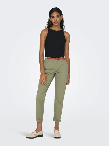 ONLY Khaki dámské chino kalhoty ONLY