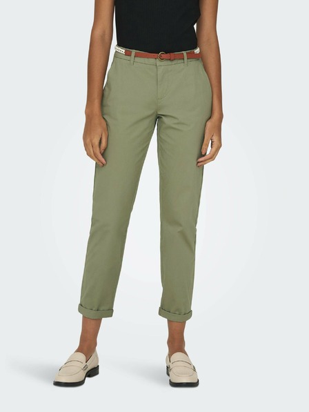 ONLY Khaki dámské chino kalhoty ONLY