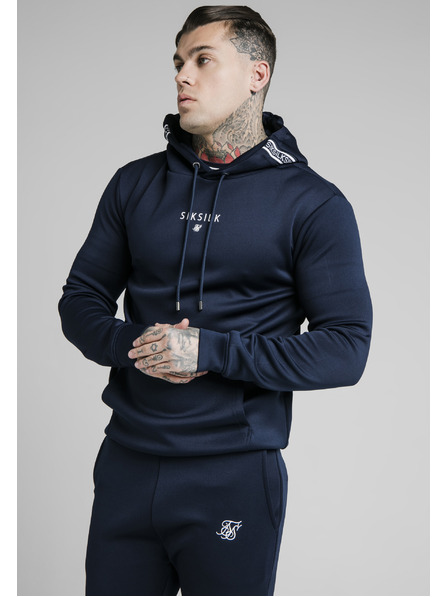 Siksilk Tmavě modrá pánská mikina s kapucí  SikSilk