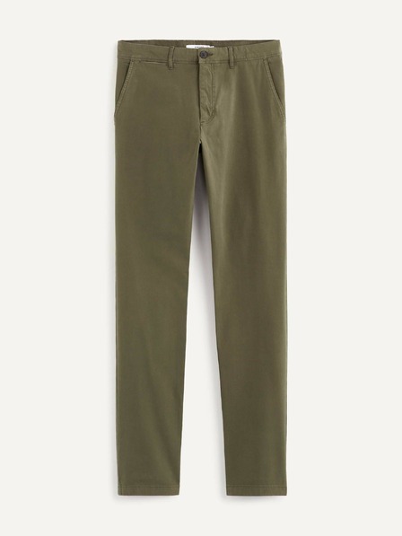 Celio Tmavě zelené pánské kalhoty Celio